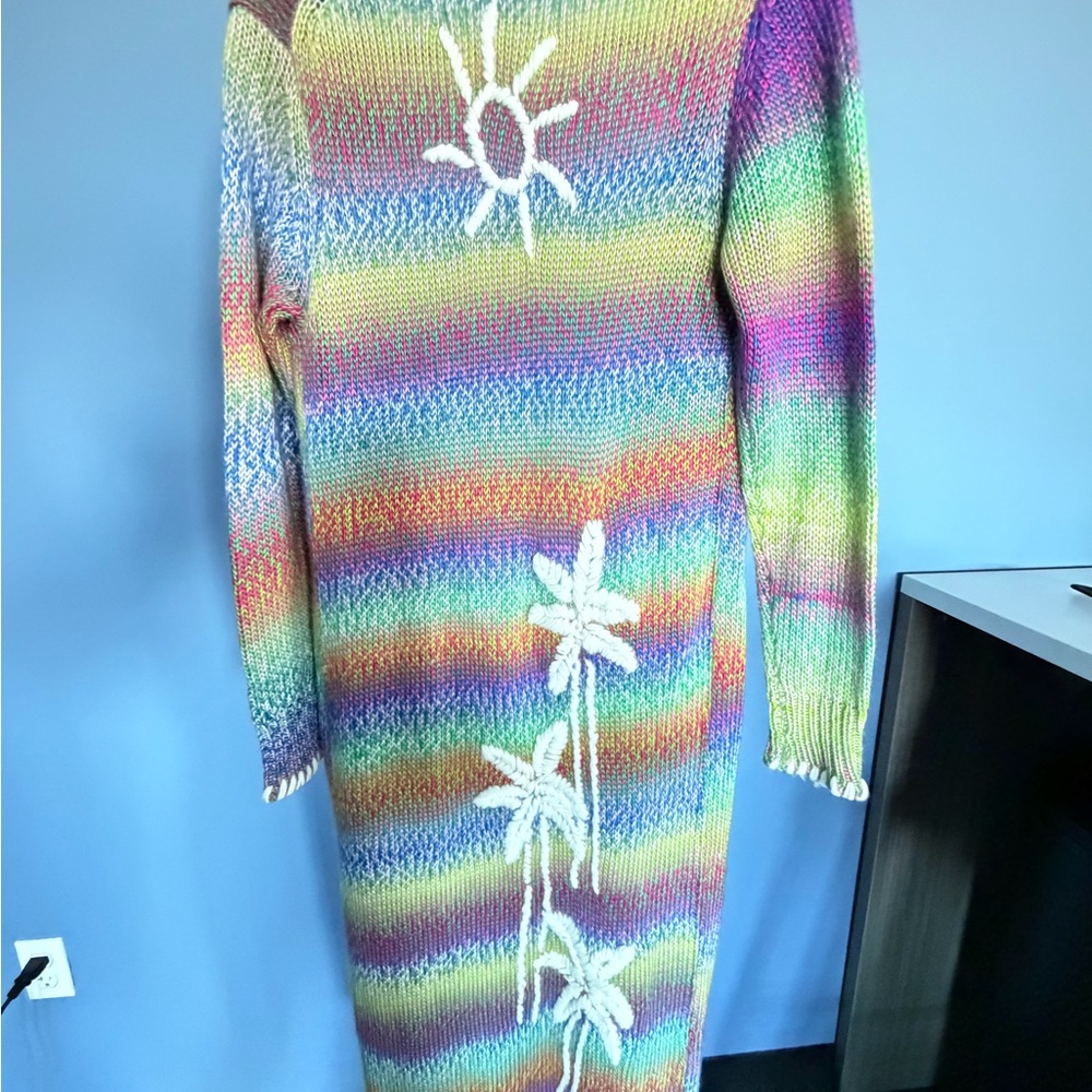 John + Jenn Rainbow Stripe Palm Tree Knit Cardigan - Picture 3 of 4
